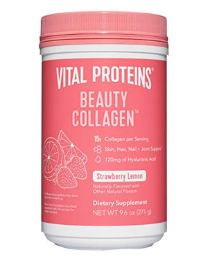 Vital Proteins Beauty Collagen (Strawberry Lemon, Canister) - 120mg of Hyaluronic Acid