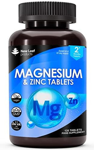 Magnesium Supplements 516mg With Zinc - 120 Magnesium Tablets Supports Muscle