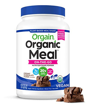 Orgain Organic Vegan Meal Replacement Protein Powder, Creamy Chocolate Fudge