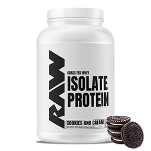 RAW Whey Isolate Protein Powder, Cookies N Cream - 100% Grass-Fed Sports Nutrition