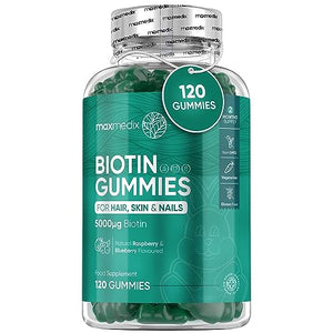 Biotin Gummies 5000mcg - with Vitamin A, B, C, D, E & Selenium – 120 Hair Nails and Skin