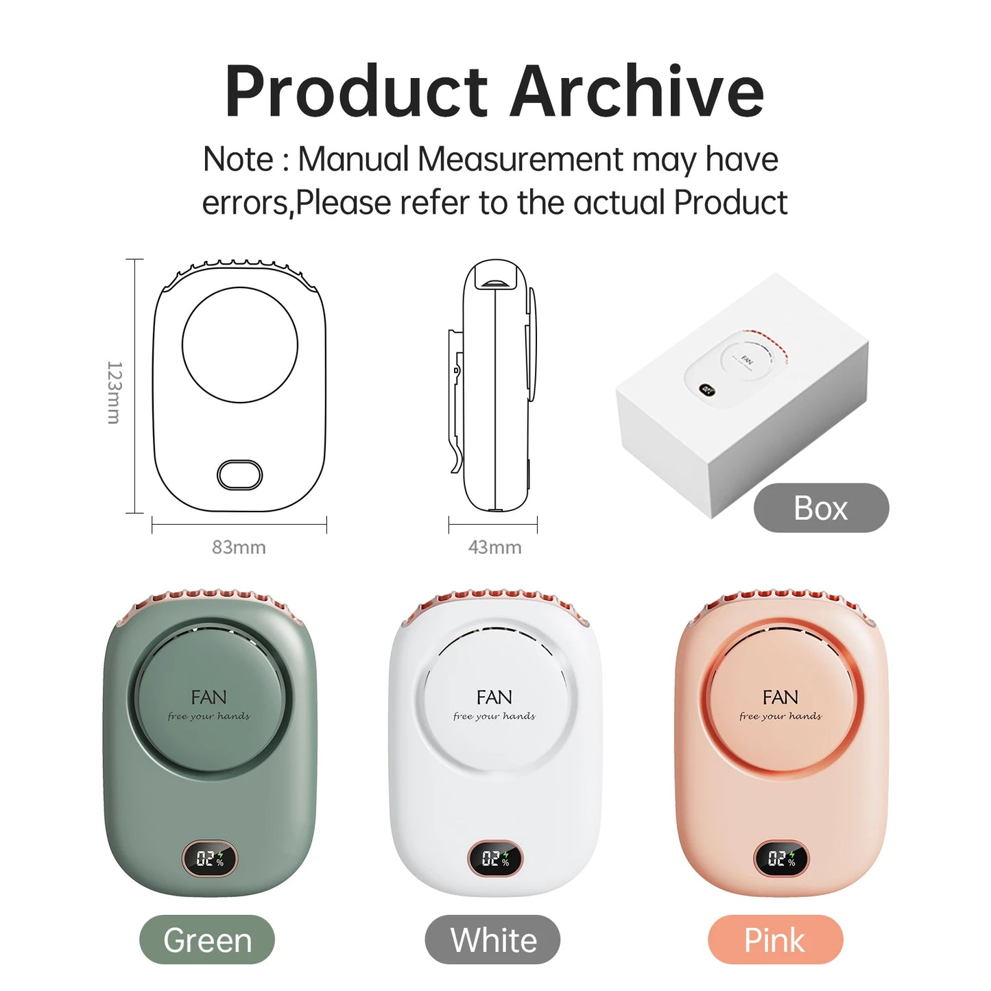 Portable Waist Clip Fan – USB Rechargeable Mini Fan for Travel & Outdoor