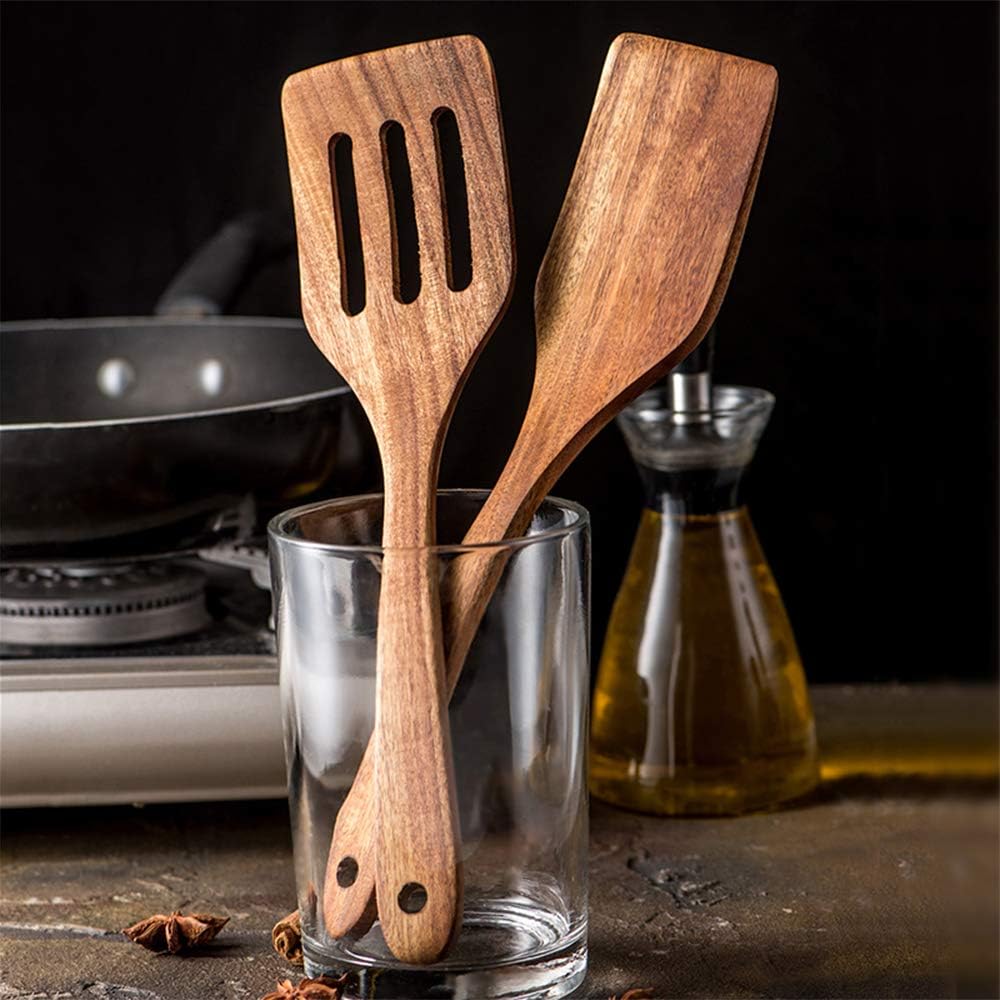 5-7 Piece Acacia Wood Cooking Utensil Set – Non-Toxic Wooden Spoons & Spatulas