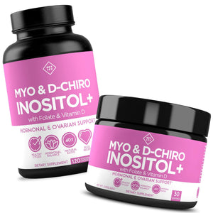Premium Inositol Supplement Bundle - Myo-Inositol and D-Chiro Inositol Plus Folate