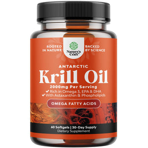 Antarctic Krill Oil 2000mg Softgels Per Serving - Omega 3 Krill Oil Supplement