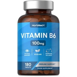 Vitamin B6 100mg | 180 High Strength Tablets | Regulation of Hormonal Activity & Fatigue