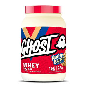 GHOST Whey Protein Powder, Nutter Butter - 2LB Tub, 26G of Protein - Peanut Butter