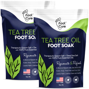Tea Tree Oil Foot Soak with Epsom Salt - Best Toenail Fungus Treatment, Athletes
