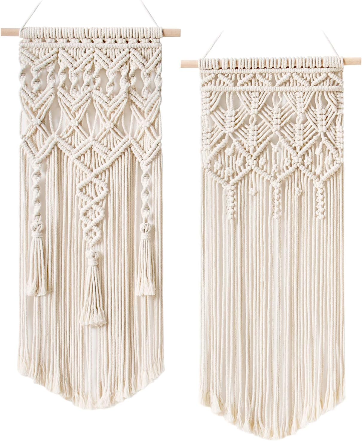 Mkono 2-Piece Macrame Wall Hanging Set – Boho Woven Art Decor for Home & Bedroom