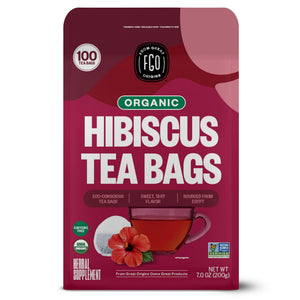 FGO Organic Hibiscus Tea, Eco-Conscious Tea Bags, 100 Count, Packaging May Vary