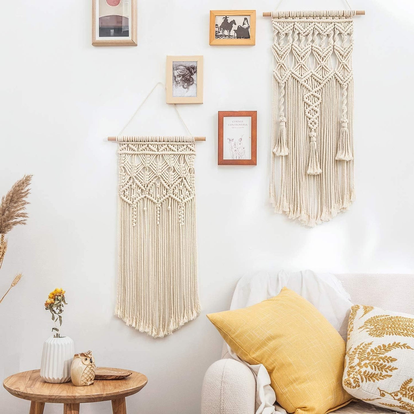 Mkono 2-Piece Macrame Wall Hanging Set – Boho Woven Art Decor for Home & Bedroom