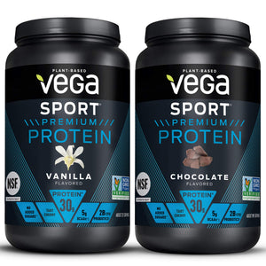 Vega Sport Premium Protein Powder Bundle, Chocolate + Vanilla, Plant Based Protein