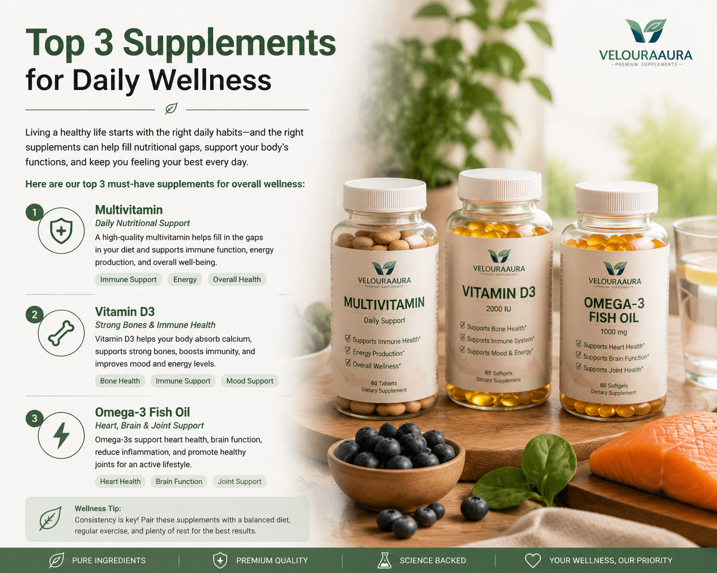 Top 3 Supplements for Daily Wellness