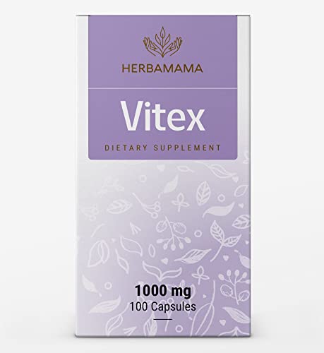 HERBAMAMA Vitex Supplement for Women - Organic Vitex Chasteberry Pills - Vegan Supplements