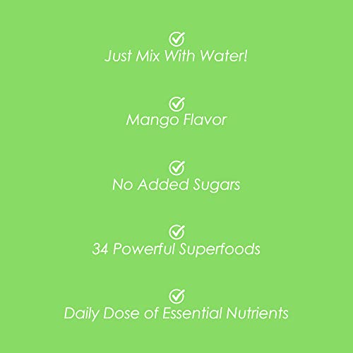 SkinnyFit Mango Splash Skinny Greens, Green Juice Superfood Powder, Natural Energy
