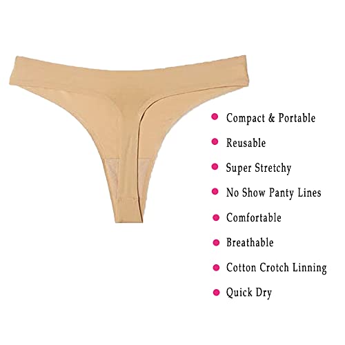 to-Go Panty Kit Includes 4 Items Seamless Thong Underwear Fresh Wipe Pantyliner & Washbag Travel