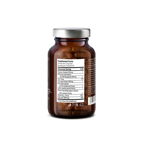 CLAV® Natural Hormone Balance for Women - PMS Relief with Siberian Rhubarb, Wild Yam & Vitex Berry