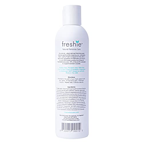 freshie Natural Feminine Care pH-Balanced Cleansing Wash Odor-Blocking Plant-Based