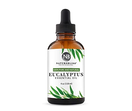 NaturoBliss 100% Pure Natural Undiluted Eucalyptus Essential Oil (4oz) Premium Therapeutic Grade
