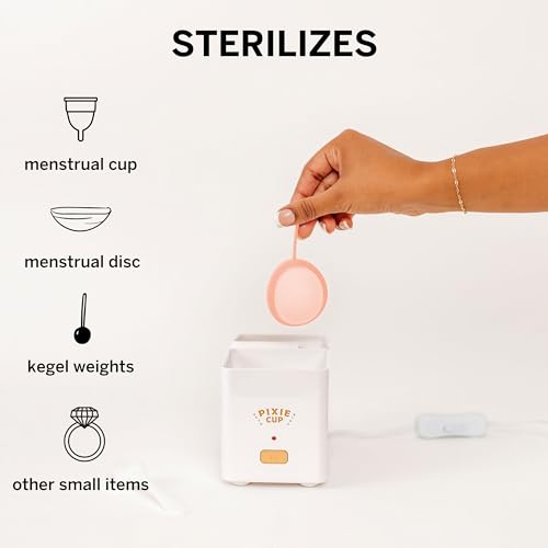 Pixie Menstrual Cup Sterilizer + Large & Small Pixie Disc - Kill 99.9% of Germs with Menstrual Cup