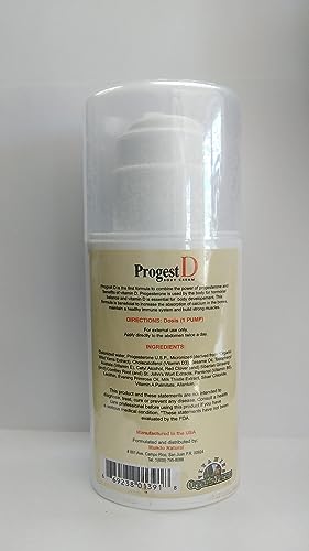 Progest D Progesterone Body Cream Net Wt. 4oz / 85.5g - Transdermal use only, Progesterone
