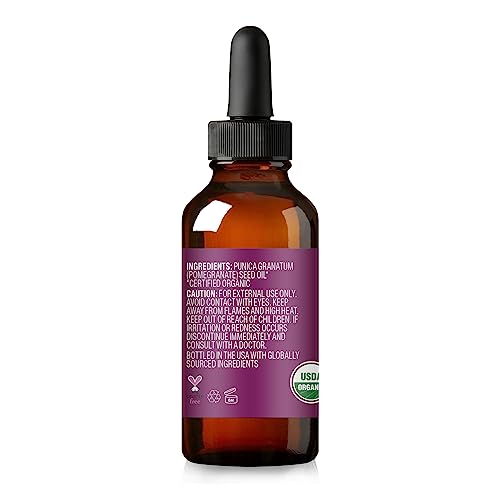 Cliganic Organic Pomegranate Seed Oil, 100% Pure - For Face, Skin | Natural Cold Pressed Unrefined
