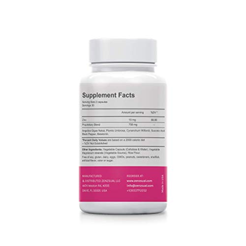 ZENZSUAL Bye Bye Menopause, 60 Capsules – Supplement for Women, Support reducing Hot Flashes