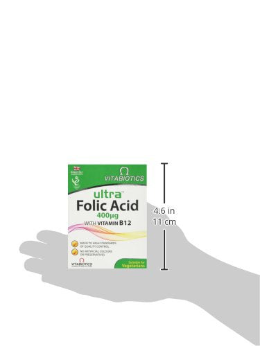 Vitabiotics Ultra Folic Acid Tablets 400 mcg Vitamin B9 with Vitamin B12-60 Tablets
