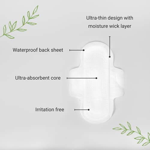 Veeda Ultra-Thin Absorbent Day Pads with 100% Natural Cotton Top Sheet are Always Chlorine