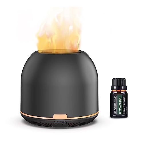 Flame-Light Aroma Diffuser,Ultrasonic Aromatherapy Diffuser with Auto-Off Function Timers