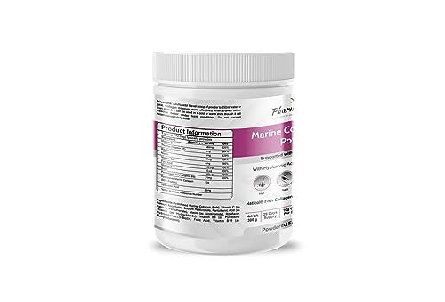 Pharmanostix Hydrolysed Marine Collagen Plus Powder 300g - 10,000mg Collagen with Hyaluronic Acid