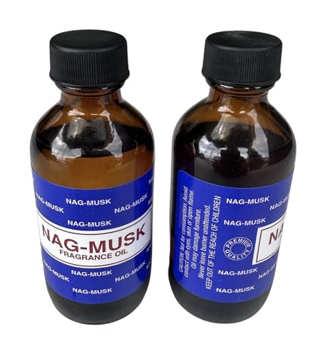 Premium Fragrance Oil 2 Bottles Nag-Musk or Nag-White Sage, 2 Ounces Each in a Glass Bottle