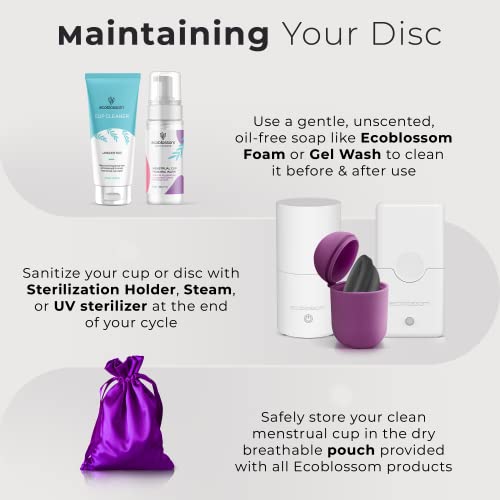 EcoBlossom Reusable Menstrual Disc with Removal String - The Most Reliable Medical Grade Silicone