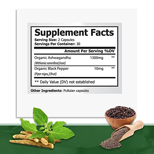 GreeNatr Total Wellness Support with Ashwagandha Capsules with Black Pepper for Enhanced Absorption
