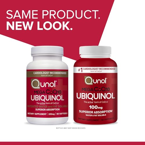 Qunol Ubiquinol CoQ10 100mg Softgels, Qunol Mega Ubiquinol 100mg - Superior Absorpti