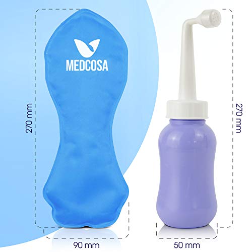 Medcosa Female Ice Pack and Perineal Bottle Set | Reusable Perineal Cold Packs & Portable Bidet Spray BottleMedcosa Female Ice Pack and Perineal Bottle Set | Reusable Perineal Cold Packs & Portable Bidet Spray Bottle
