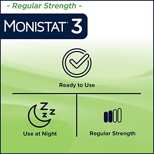 Monistat 3 Day Yeast Infection Treatment for Women, 3 Miconazole Pre-Filled Cream Applicators & External