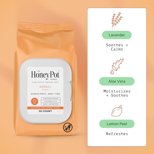 The Honey Pot Company - Feminine Wipes - Daily PH Balancing, Fragrance & Sulfate Free Wipes
