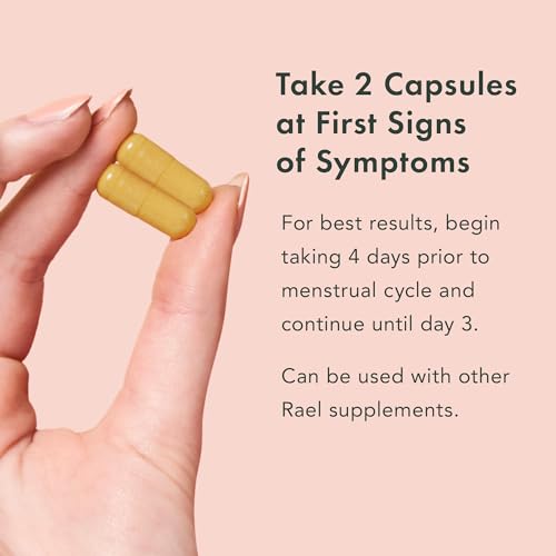 Rael Bundle - PMS Supplement for Women (28 Capsules) & Herbal Heating Patches (Large, 8 Count)