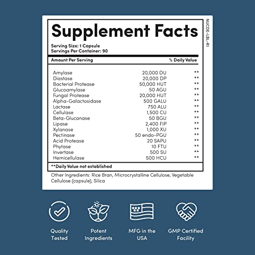 Nucific Digestive Enzyme Supplement to Support Digestion and Nutrient Bioavailability