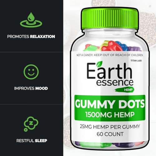 (2 Pack) Earth Essence Gummies, Earth Essence Gummy Dots, Earth Essence Hemp Gummies Supplement