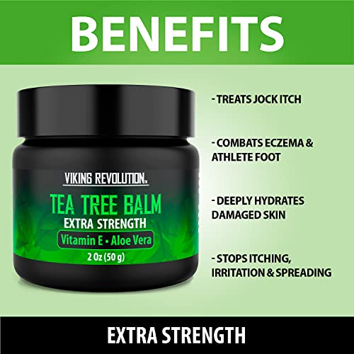 Viking Revolution Tea Tree Oil Cream - Super Balm Athletes Foot Cream - for Eczema