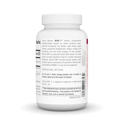 Source Naturals Meno-7, Multi-Menopause Symptom Relief* - 120 Vegetarian Capsules