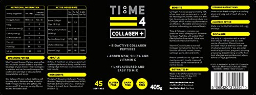 Time 4 Collagen + 45 Servings – Pure Hydrolysed Collagen Powder for Women & Men