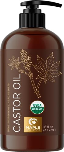 Hexane Free Organic Castor Oil - USDA Organic Castor Oil for Body Detox Hair Growth & Skin Care