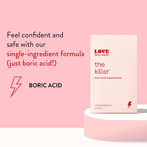 Love Wellness Boric Acid Suppositories for Women, The Killer | Vaginal Suppository for Healthy pH Balance