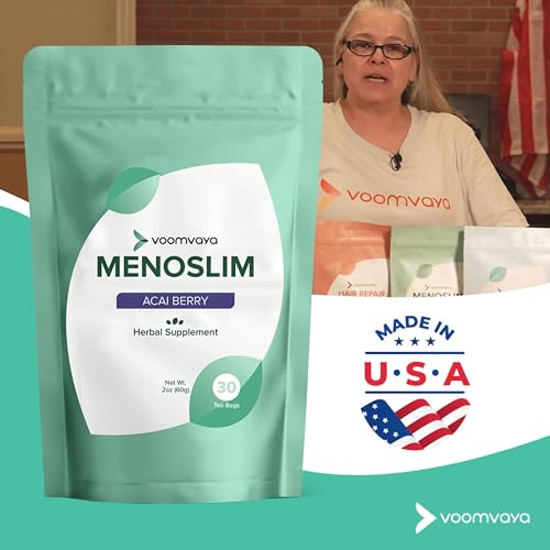 VoomVaya MenoSlim Tea - Natural Menopause Supplements, Perimenopause & Estrogen
