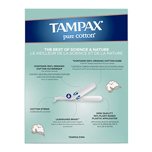TAMPAX Pure 100% Organic Cotton Core Super Absorbency Tampons - 24 ct