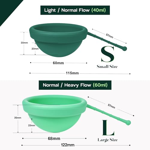 SHORDY Reusable Menstrual Disc Set of 2 (Small & Large), 100% Medical-Grade Silicone, Flexible