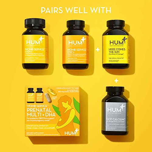 HUM Womb Service Prenatal & Postnatal Vitamins Combo Pack - OBGYN Formulated Vegan Prenatal